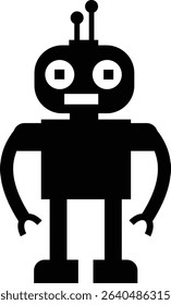 Robot Icon, icons in vibrant and outline styles, showcasing playful designs, ideal for technology, and futuristic projects. Digital artificial intelligence chatbot, friendly Electric cyborg agent