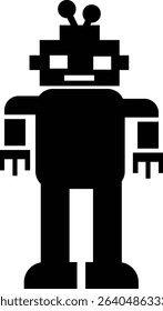 Robot Icon, icons in vibrant and outline styles, showcasing playful designs, ideal for technology, and futuristic projects. Digital artificial intelligence chatbot, friendly Electric cyborg agent