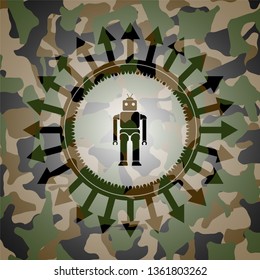 robot icon inside camo emblem