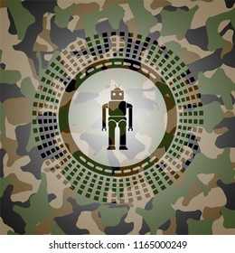 robot icon inside camo texture