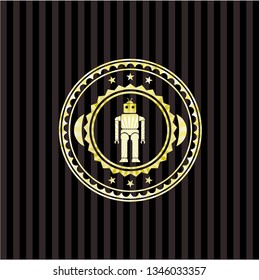 robot icon inside gold badge