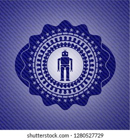 robot icon inside jean background