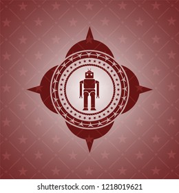 robot icon inside red icon or emblem