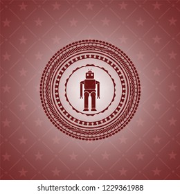 robot icon inside red emblem