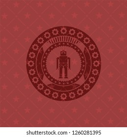 robot icon inside red icon or emblem