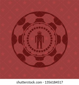 robot icon inside red icon or emblem