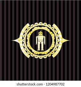 robot icon inside shiny badge