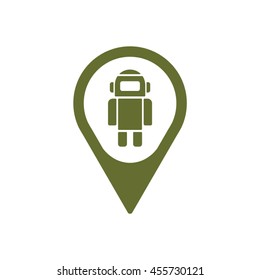Robot    icon,  isolated. Flat  design.