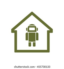 Robot    icon,  isolated. Flat  design.