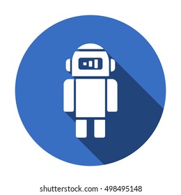 Robot   icon,  isolated. Flat  design.