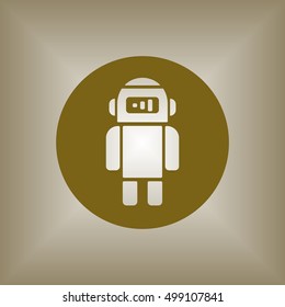 Robot    icon,  isolated. Flat  design.