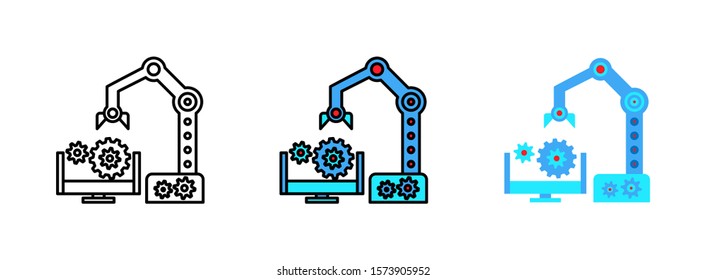 robot icon isolated on white background for web design