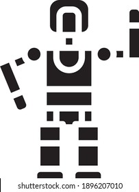 robot Icon Isolated on White Background