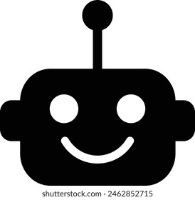Robot icon isolated on white background . Head robot icon vector 