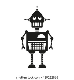 Robot icon isolated on white background. Vector robot symbol.
