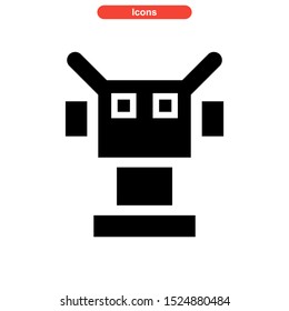 robot icon isolated sign symbol vector illustration - high quality black style vector icons
