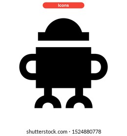 robot icon isolated sign symbol vector illustration - high quality black style vector icons
