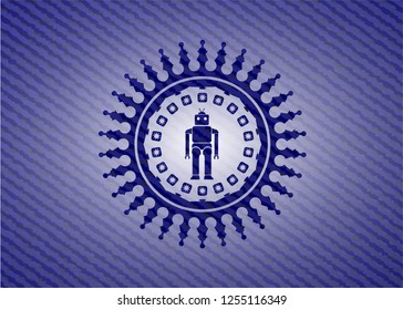 robot icon with jean texture