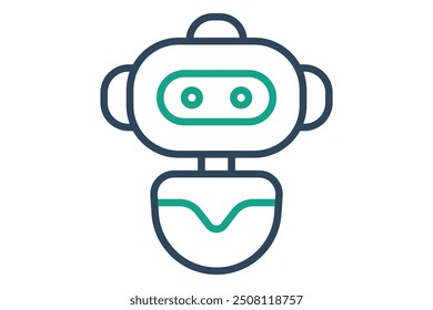 Robot icon. line icon style. icon related to artificial intelligence. technology elements vector illustration