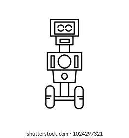 Robot icon in line style. Vector illustration with artificial intelligence robot on white background. Robot object for web, design, science illustration. Automation manufacturing.