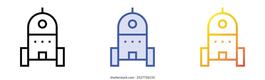 robot icon. Linear, Blue Fill and Gradient Style Design Isolated On White Background