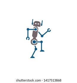 robot icon, logo design template