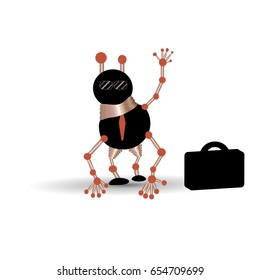 Robot icon. Logo or emblem. Vector. Illustration can be used in the internet shop.
Business robot with three arms.