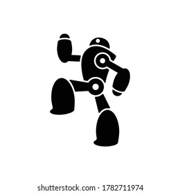 Robot icon or logo isolated on white, artificial intelligence technology concept.