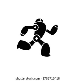 Robot icon or logo isolated on white, artificial intelligence technology concept.