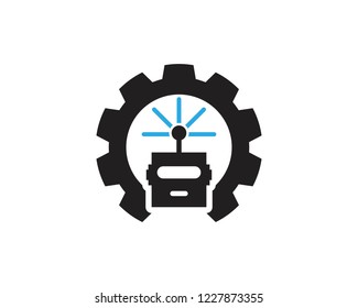 Robot icon logo template 