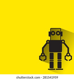 robot icon with long shadow.