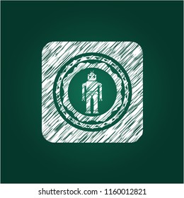 robot icon on chalkboard