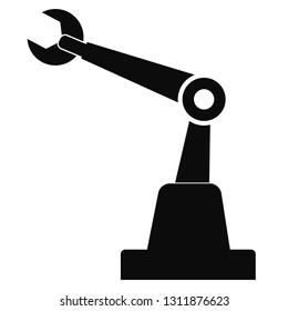robot icon on white background. flat style. robot icon for your web site design, logo, app, UI. industrial robot symbol. 