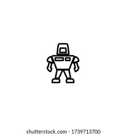 Robot icon on white background. Machine intelligence sign. AI bots concept. Robotics icon for perfect web and mobile UI design.