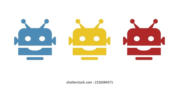 robot icon on white background, vector illustration