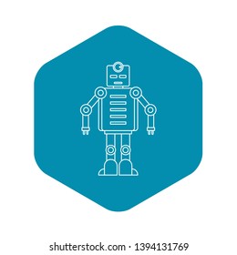 Robot icon. Outline illustration of robot vector icon for web
