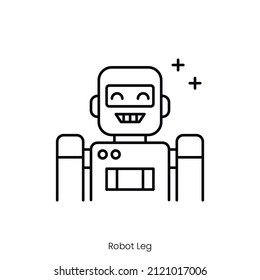 icono del robot. Diseño de icono de estilo de esquema aislado en fondo blanco