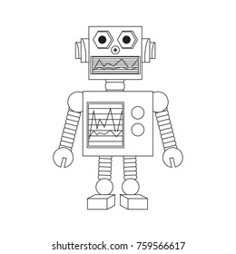Robot icon over white background, vector illustration