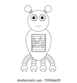 Robot icon over white background, vector illustration