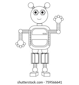 Robot icon over white background, vector illustration