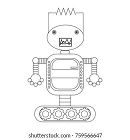 Robot icon over white background, vector illustration