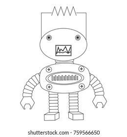 Robot icon over white background, vector illustration