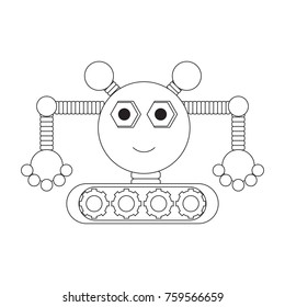 Robot icon over white background, vector illustration