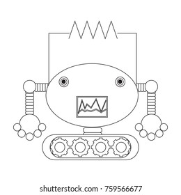 Robot icon over white background, vector illustration
