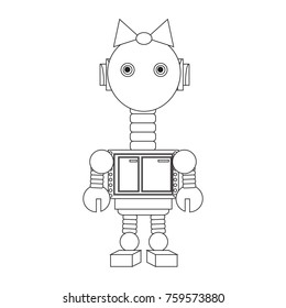 Robot icon over white background, vector illustration