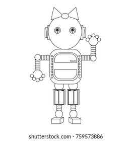Robot icon over white background, vector illustration