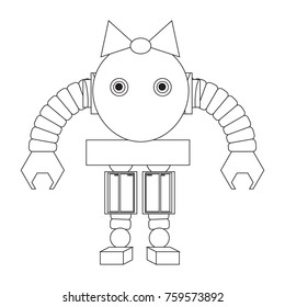 Robot icon over white background, vector illustration