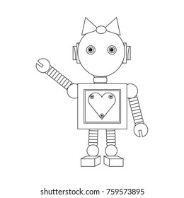 Robot icon over white background, vector illustration