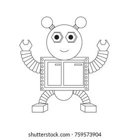 Robot icon over white background, vector illustration