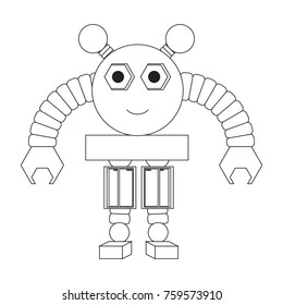 Robot icon over white background, vector illustration